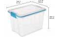 Sterilite 19324306 20 Quart 19 Liter Gasket Box Clear with Blue Aquarium Latches and Gasket 6-Pack - B73BBYPCW