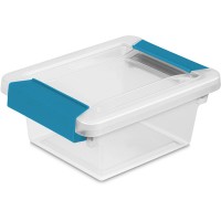 STERILITE Mini Clip Box Clear Base & Lid Aquarium Blue Latches - B8GB6LGXD