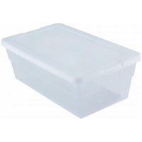 Sterilite Storage Box 13.5 X 8.3 X 4.8 6 Qt. Clear Pack of 2 - BWZO1ZAJL