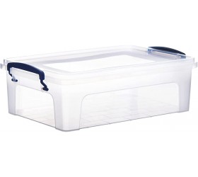 Superio Clear Storage Bin with Lid Stackable Plastic Storage Latch Box with Snap Lock Closure 6.25 Quart - BWU22JIDJ