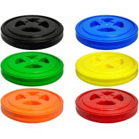 Twister Seal Lids 6 Pack Easy Access Bucket Lids will fit MOST buckets 3.5-7 gal Assorted R,O,Y,G,BLU BLK - B8F6UCBCX