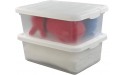 Wekiog Versatile Storage Organizer Plastic Bins with Lids White 2 Packs 14 Quart. - BXSR15XUY