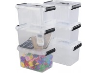 Wekioger 6 Quart Versatile Storage Organizer Plastic Bins with Lids 6 Packs - BILN17CW6