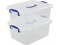 Yarebest 2-pack Storage Boxes with Lids 8 Liter Plastic Box Set - BBRV35SBM