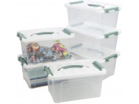 Yarebest 6-pack Clear Latch Box 6 Quart Plastic Storage Box with Lid - B2VXEF8KD