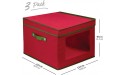ZOBER Holiday Accessory and Decor Storage Box 3-Pack with Decorative Trim Holiday Storage Solution Red - BG3C3UEOG