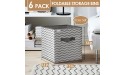 13x13x13 Cube Storage Bins 6 Pack Collapsible Fabric Storage Cubes Organizer with Dual Handles Collapsible Closet Shelf Organizer for Nursery Toys Organizer Shelf Cabinet Grey with Chevron - B2HZLAIUW