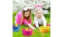 18PCS Easter Baskets Small for Kids Bulk with Handles Plus 70g Easter Grass Stuffers Fillers Egg Hunt Game Gifts Party Favors 6.5” x 6.7” - BC014N5ZH