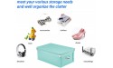 3 Pack Set Plastic Storage Box with Lid,Waterproof Collapsible Storage Bins for Toys Shoes Clothes Office Teal Color - BPOQBBMWT