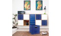 4 Pack 13.25 x 13.25 2021 NEW extra Large Collapsible Storage Bins Cube Storage Foldable Shelf Basket with Handles Exquisite for Organizing Toys Clothes Office Home Decor Dark Blue - BE22NZJJX