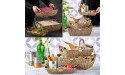 ADO Basics Wicker Basket with Stain Resistant Wooden Handles Seagrass Wicker Baskets for organizing 14.6x10.5x5.3 and 13x7.4x5.1 and 9.5x6.6x4.5 Set of 3 - BFTUCHSPO