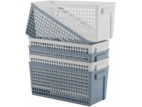 Awekris Plastic Storage Baskets 6 Pack Small Pantry Organizer Bins Sturdy Storage Box Laundry Baskets for Home Fridge Freezer Organizer - B5T120JYW