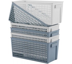 Awekris Plastic Storage Baskets 6 Pack Small Pantry Organizer Bins Sturdy Storage Box Laundry Baskets for Home Fridge Freezer Organizer - B5T120JYW