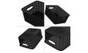 Begale Plastic Storage Basket for Household Organization Set of 6 Black - B1RAEI5QR