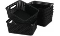 Begale Plastic Storage Basket for Household Organization Set of 6 Black - B1RAEI5QR