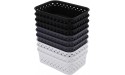 Bekith 9-Pack Small Plastic Storage Basket Woven Basket Bin for Closet Organization De-Clutter Accessories Toys Cleaning Products 7.7 x 5.4 x 2.4 - B1C5QWKA0