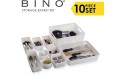 BINO 10-Piece Woven Plastic Storage Basket Set White - B7BGSGTCU