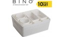 BINO 10-Piece Woven Plastic Storage Basket Set White - B7BGSGTCU