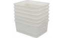 Bringer White Plastic Weave Storage Baskets 6-Pack - B57CQ0U8G