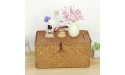 Casaphoria Handwoven Rattan Storage Basket Large Size Seagrass Organizer Container with Lid for Makeup Clothes and Home Items Pack of 1 - BWZOZC2YO