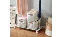DECOMOMO Storage Bins | Fabric Storage Basket for Shelves for Organizing Closet Shelf Nursery Toy | Decorative Large Linen Closet Organizers with Handles Cubes White Check Large 3 Pack - BHCOV9LUG