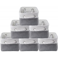 Dicunoy 6 Pack Storage Baskets for Organizing Small Storage Bins with Handles Fabric Canvas Boxes for Shelves Nursery Living Room Closet Toys Empty Gift Baskets 12 x 8 x 5 inch - BVDKBM6Y1