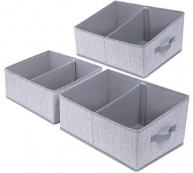 DIMJ Closet Baskets 3 Packs Trapezoid Storage Bins Foldable Fabric Baskets for Clothes Baby Toiletry Toys Towel DVD Book - B3FFA4JA4