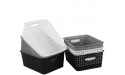 Eagrye 6-Pack 10.4-Inch x 7.6-Inch x 4.05-Inch Plastic Storage Basket Woven Basket Bin - BKYX0WRCQ
