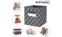 FabTotes Storage Bins 6 Pack Collapsible Storage Cubes 11x10.5x10.5 Large Toy Book Organizer Boxes with Handles and Label Card & Label Holder Baskets for Organizing Closet Shelves Dark Grey - B6L1FK512