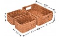 GRANNY SAYS Wicker Baskets for Organizing Nesting Decorative Woven Basket Set Storage Baskets with Handles Caramel Orange 3-Pack - BIBTUOC95