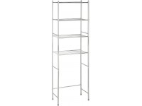 Honey-Can-Do 4-Tier Space Saver Shelf Chrome 24.02' L x 11.02' W x 67.72' H & STO-05088 Woven Baskets Gray 2-Pack - B13YJE3DN
