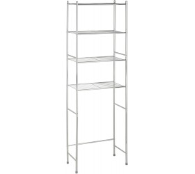 Honey-Can-Do 4-Tier Space Saver Shelf Chrome 24.02' L x 11.02' W x 67.72' H & STO-05088 Woven Baskets Gray 2-Pack - B13YJE3DN