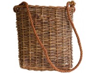 IMFFSE Handmade Wicker Woven Flower Basket Home Door Letter Collection Basket Wall Hanging Wall Retro Old Rack Without Plants,S - BWLD4GFPF