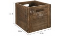 Luneodoki Wooden Decorative Storage Cube Boxes with Handles 11” x Large Wood Storage Box For Shelves Stackable Wood Storage Bins Wood Crates for Toy Clothes Books Office Rustic Brown - BUAENZFYJ