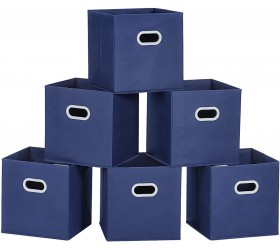 MaidMAX Storage Bins 12x12x12 for Home Organization and Storage Toy Storage Cube Closet Organizers and Storage with Dual Plastic Handles Blue Set of 6 - BH5AD1CUG