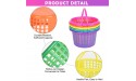 MCEAST 12 Pieces Easter Egg Baskets with Handle 60 Pieces Colorful Fillable Plastic Easter Eggs Empty 240g Colorful Easter Grass Raffia Paper for Easter Party Toddler Boys Girls - BDB4EGMZR
