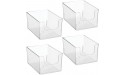mDesign Modern Stackable Plastic Open Front Dip Storage Organizer Bin Basket for Household Organization Shelves Cubby Cabinet and Closet Organizing Decor Ligne Collection 4 Pack Clear - B4HX1UMWK