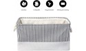 mee'life Storage Baskets with Handles for Organizing Toys 16.1 x 12.2 x 8.3 Large Decorative Shelf Baskets [2-Pack] Fabric Collapsible Bins for Closet Home Office Nursery Grey Stripes - B9EH76DB0