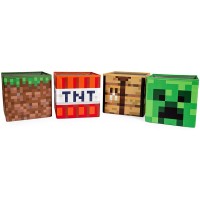 Minecraft 10-Inch Storage Bin Set | Includes Creeper TNT Grass Crafting Table | Fabric Basket Container Cubby Closet Organizer Home Decor for Playroom | Video Game Gifts And Collectibles - BOLF7OH7O