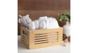 Natural Bamboo Wooden Storage Box – Rustic Farmhouse Look Wood Crate for Storage Decorative Closet Cabinet and Shelf Basket Organizer with Built in Handles Multi-Purpose Organizer Small - B70BEQTSV