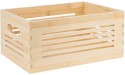 Natural Bamboo Wooden Storage Box – Rustic Farmhouse Look Wood Crate for Storage Decorative Closet Cabinet and Shelf Basket Organizer with Built in Handles Multi-Purpose Organizer Small - B70BEQTSV
