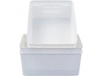 Obstnny Plastic Storage Baskets for Organizing White Plastic Basket Bins Set of 4 - BNZLY9UU2