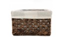 Rectangular Woven Seagrass Storage Bin with Handle,Kingwillow. water hyacinth Large - BJB382XVN