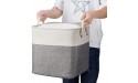 Robuy Storage Cube Basket,Set of 3 Lager Foldable Canvas Fabric Storage Bin Boxe with Cotton Rope Handles for Toys Clothes Book Organizer White & Grey 13 x 13 x 13 inches - BRU18WBP6