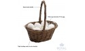Royal Imports Oval Shaped -Small- Willow Handwoven Easter Basket 9L x7W x3.5H 10.5H w Handle Braided Rim with Plastic Insert - B2OQIIFUG