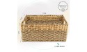 Rustic Home Resources Storage Basket Wicker Baskets for Organizing Large Woven Basket 1x Large Wicker Basket. Water Hyacinth and Seagrass Baskets Rectangular Baskets for Shelves Baskets for Organizing Woven Baskets for Storage Plant Basket Bedroom Storage
