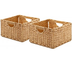 Seville Classics 2-Pack Foldable Handwoven Cube Storage Basket Bin Rectangular Light Amber 2 Count - BDDUDCD0H