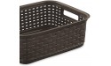 Sterilite Small Convenient 11 Inch Long Multipurpose Basketweave Home or Office Storage Open Basket Organizer Espresso 8 Pack - BEI0NGHQ0