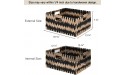 StorageWorks Jumbo Rectangular Imitation Wicker Basket Storage Basket with Built-in Handles 16 ¾ x 13 ¼ x 7 ½ inches Mixing of Tan & Black - BDHVVPO6K