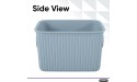 Superio Small Ribbed Plastic Storage Basket Organizer- 2 Pack,- Mini Stackable Closet Storage Bin for Home Shelf Desk Pantry Toys Clothes Cosmetics Stationary Blue 1.5 Liter - BH0HBA92D